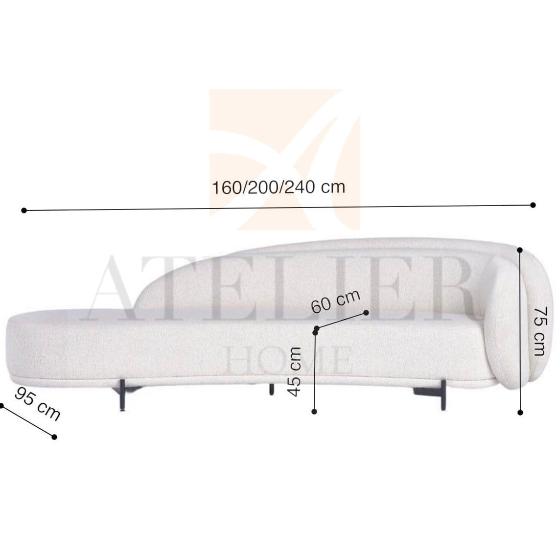 Erin Scratch Resistant Curve Sofa