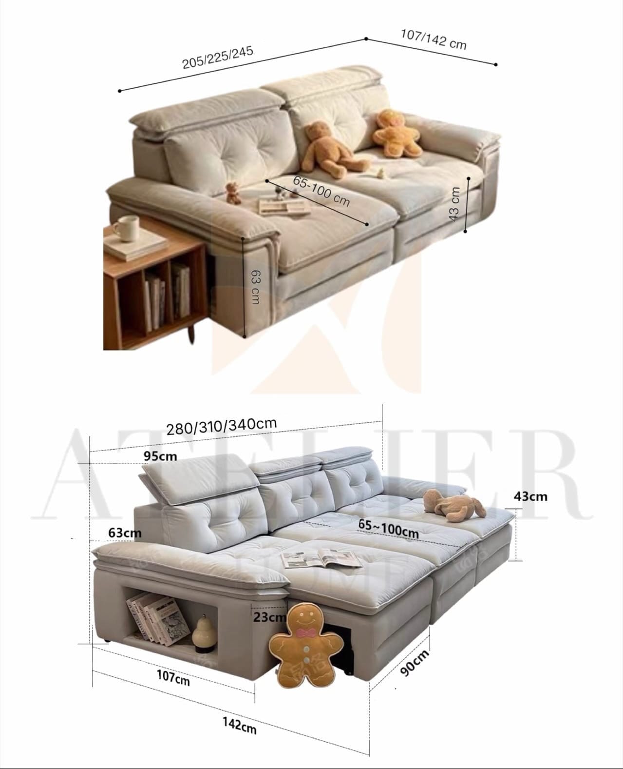 Penston Scratch Resistant Electric Extendable Sofa Bed