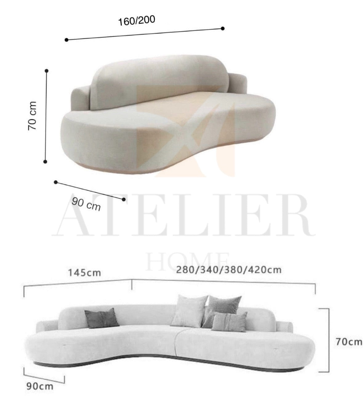 Lennon Scratch Resistant Curve Sofa