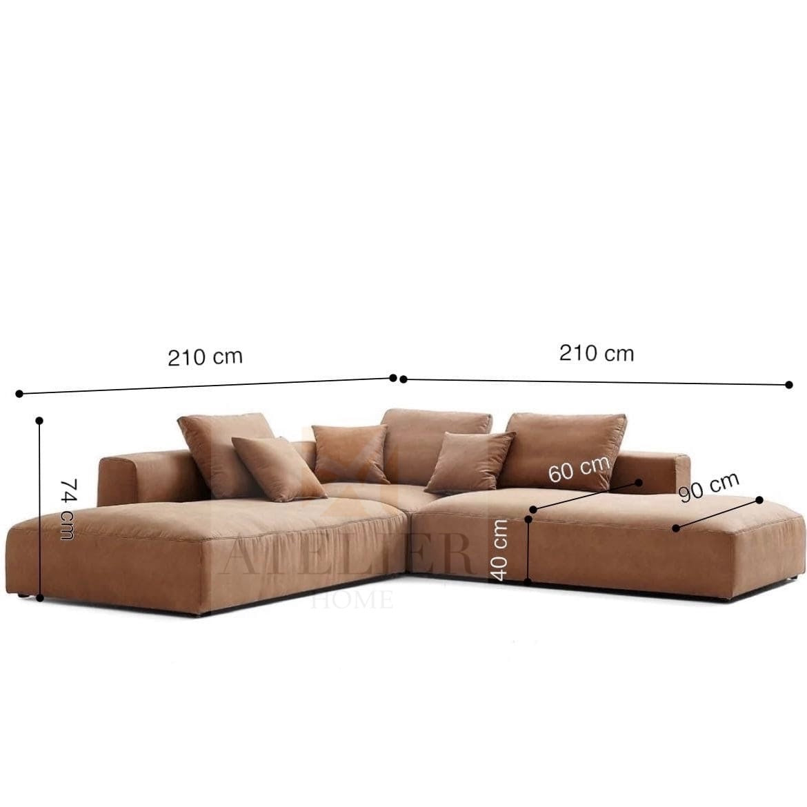 Nathan Sectional Open Chaise Sofa