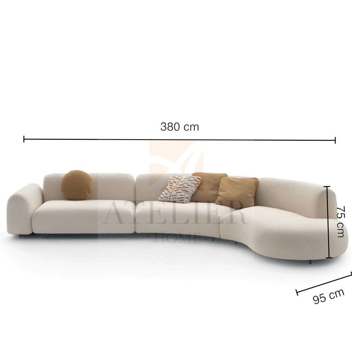 Estella Performance Boucle Curve Sofa