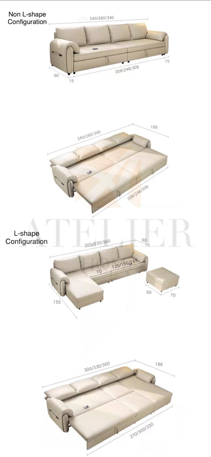 Kayden Scratch Resistant Leather Storage Sofa Bed