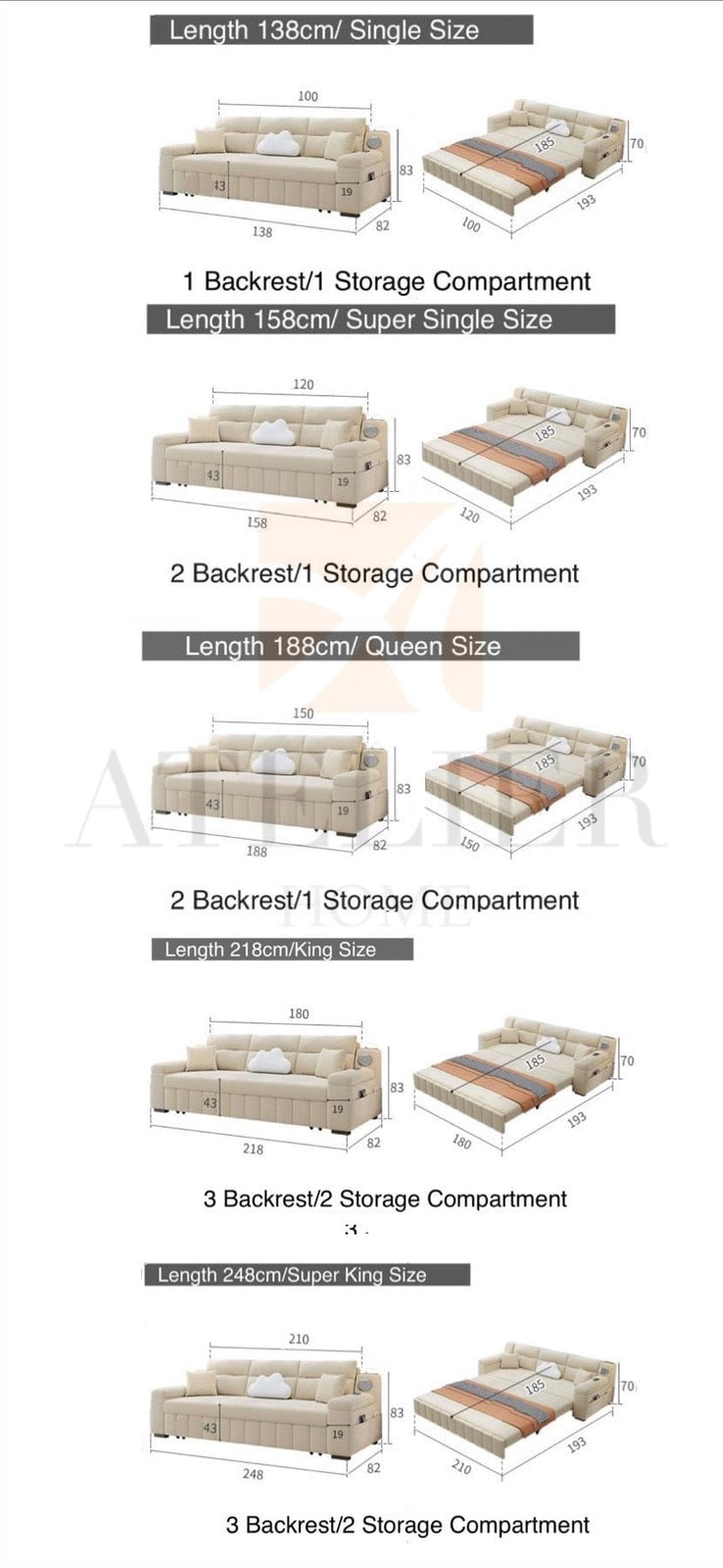 Riley Scratch Resistant Storage Sofa Bed