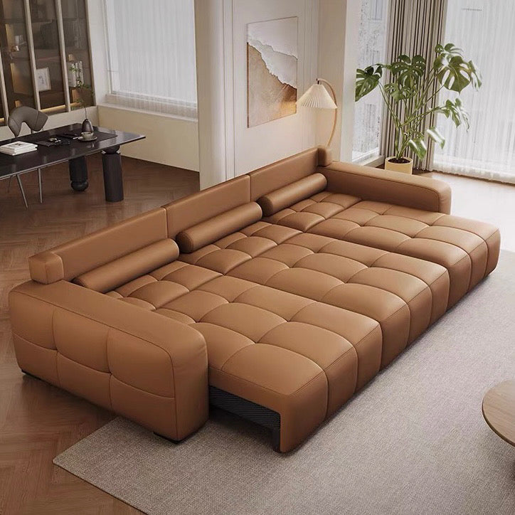 Kaven Genuine Leather Electric Extendable Sofa Bed