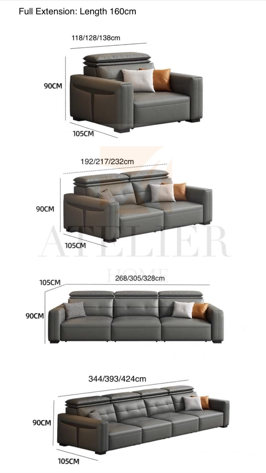 Roch Electric Motorized Leather Sofa Bed