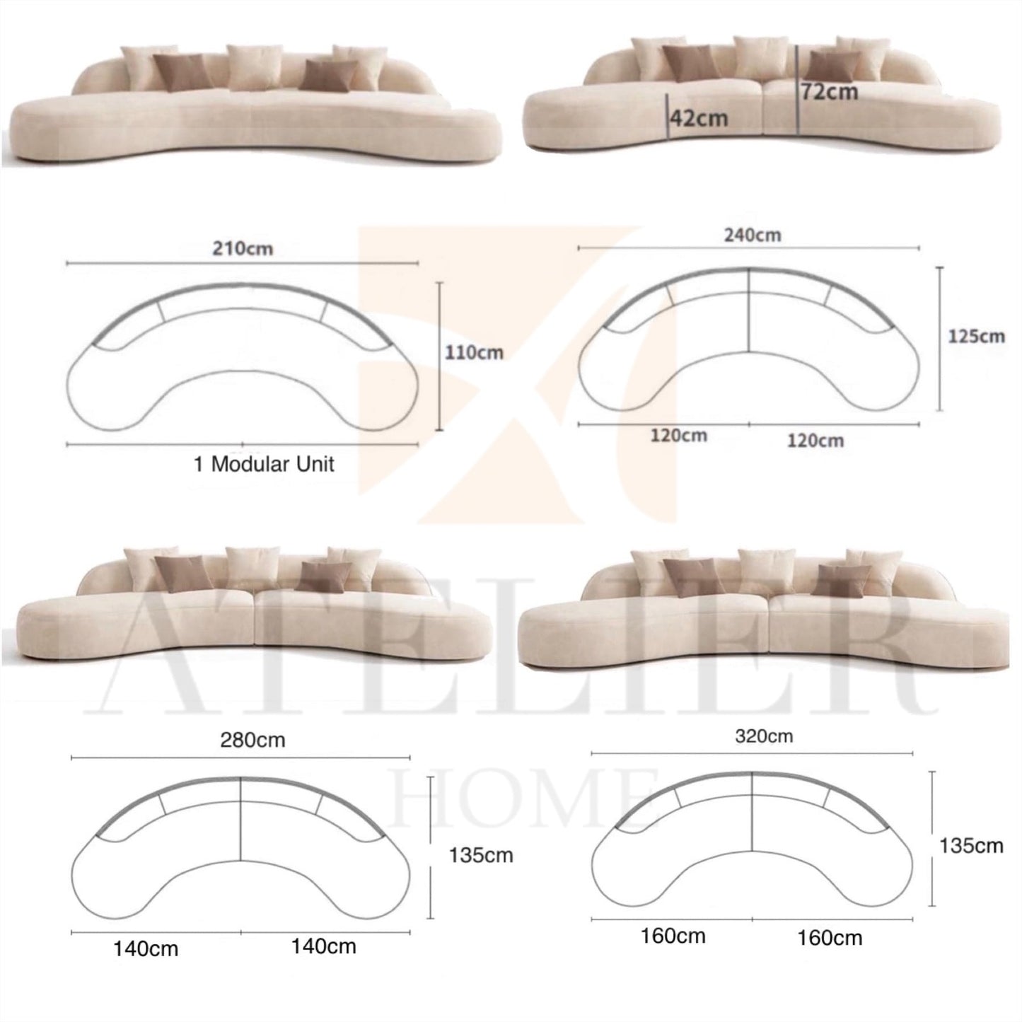 Seb Velvet Curve Sofa
