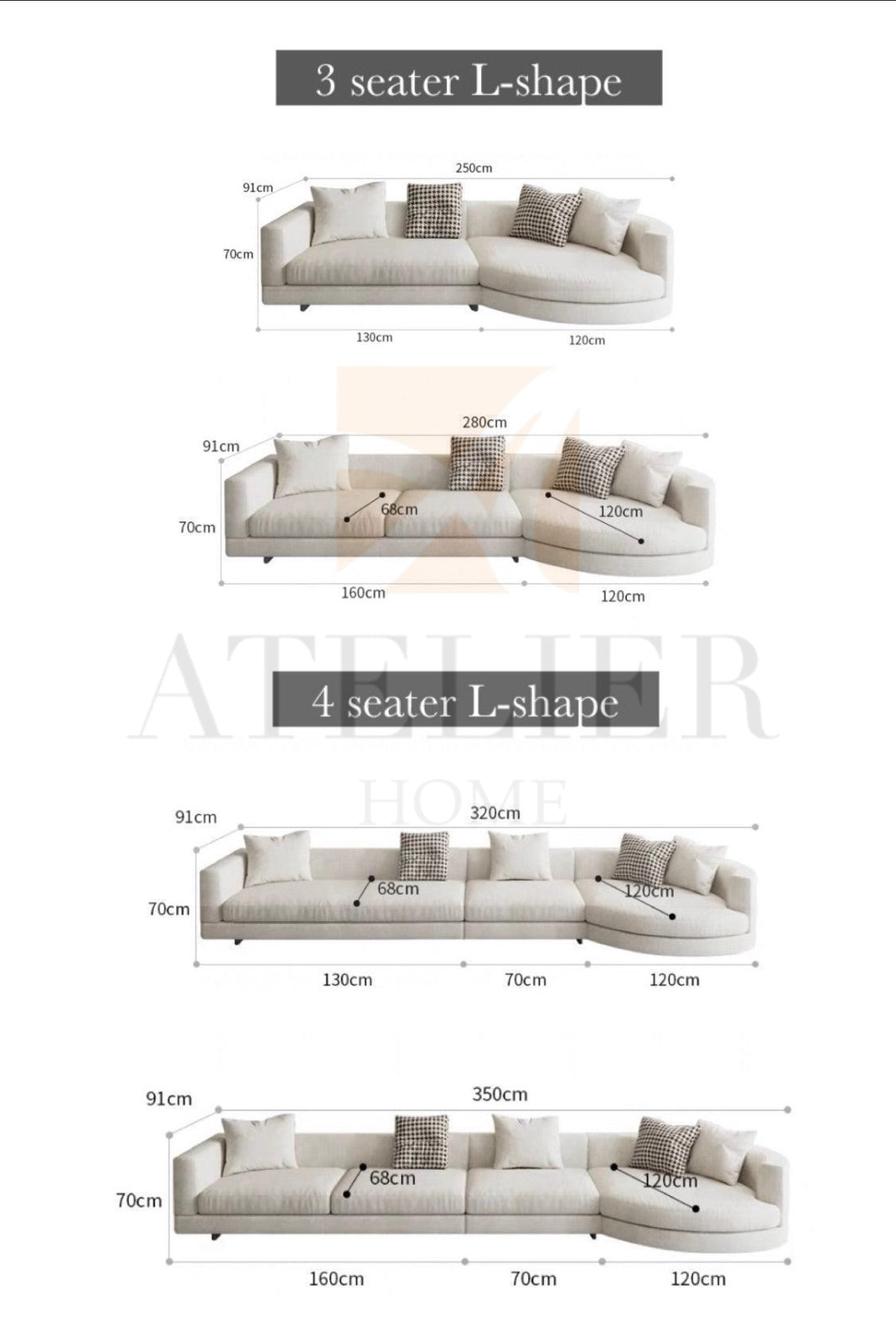 Alessio Designer Round Chaise Sectional Sofa