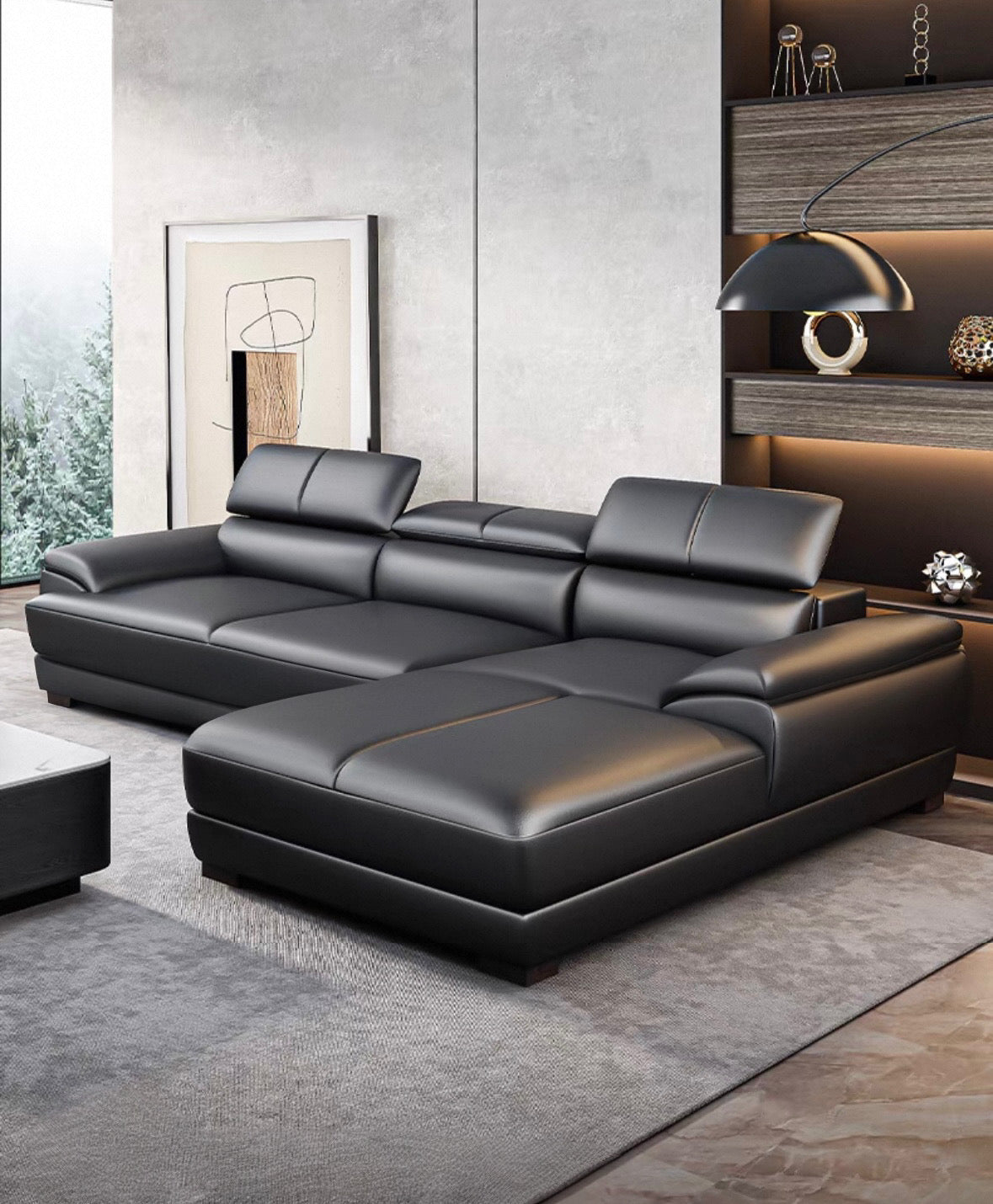 Elias Sectional Genuine Leather Sofa