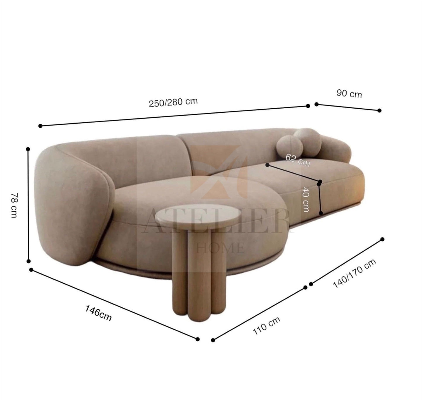 Rigella Sectional Curve Sofa