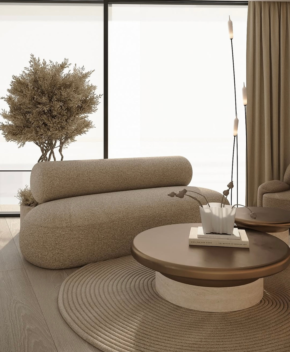 Tinos Performance Boucle Curve Sofa