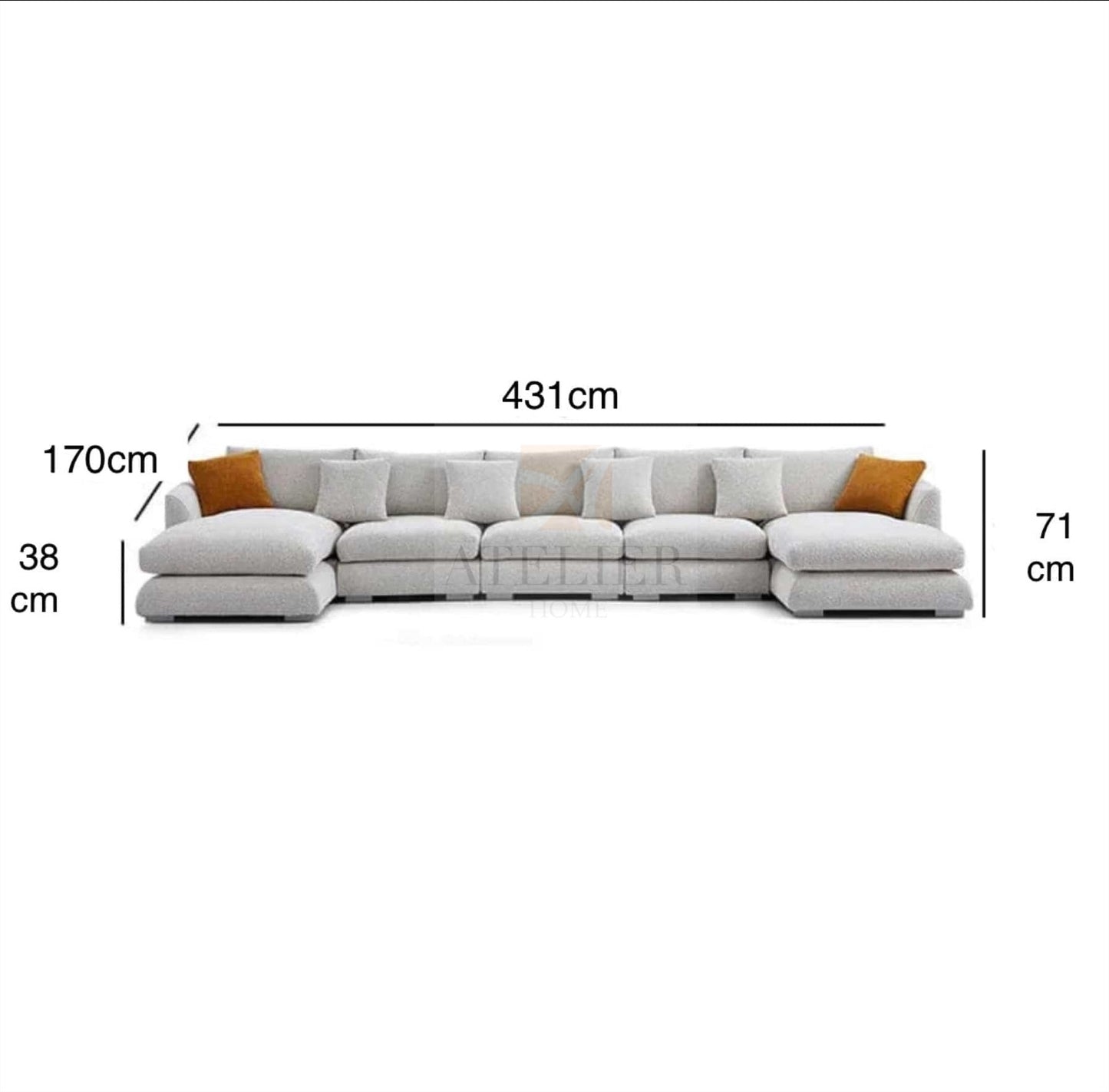 Maison Performance Boucle Sectional U-shape Sofa