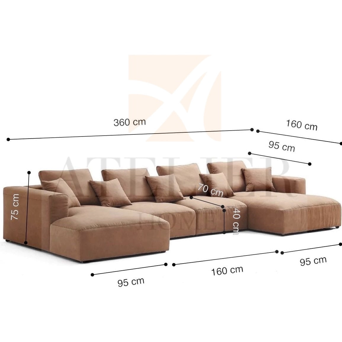 Nathan Sectional U-shape Sofa