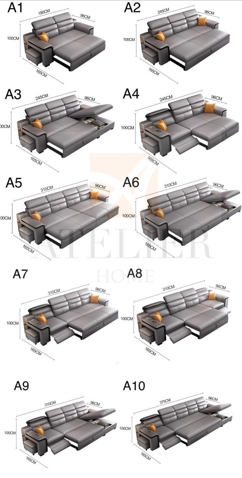 Karl Electric Recliner Leather Sofa Bed
