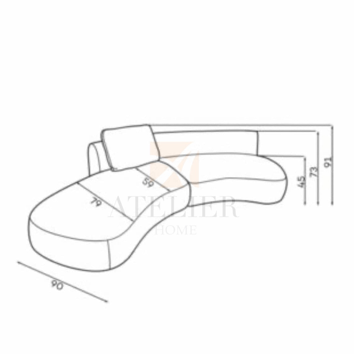 Arch Performance Boucle Curve Sofa