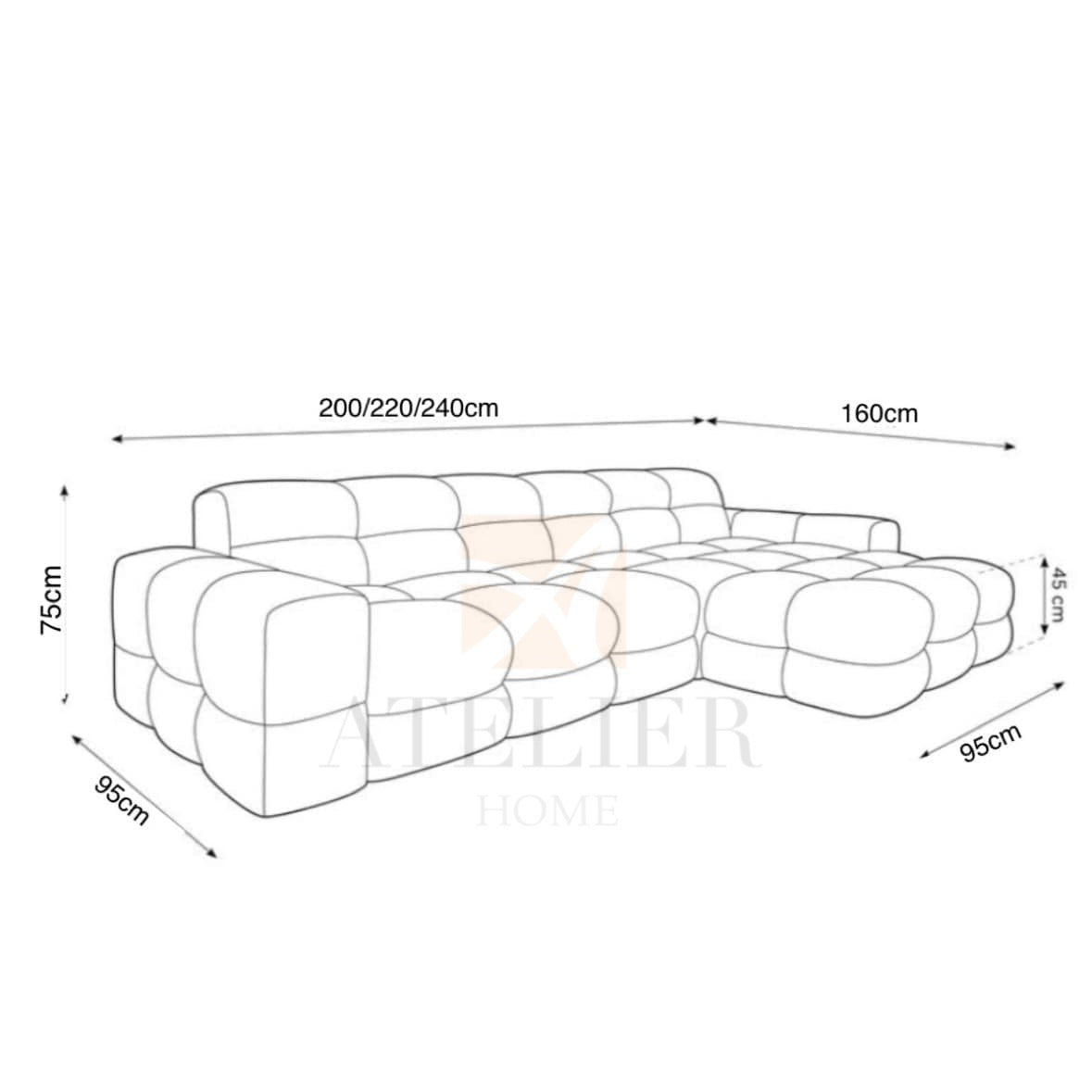 Monet Scratch Resistant Sectional Sofa