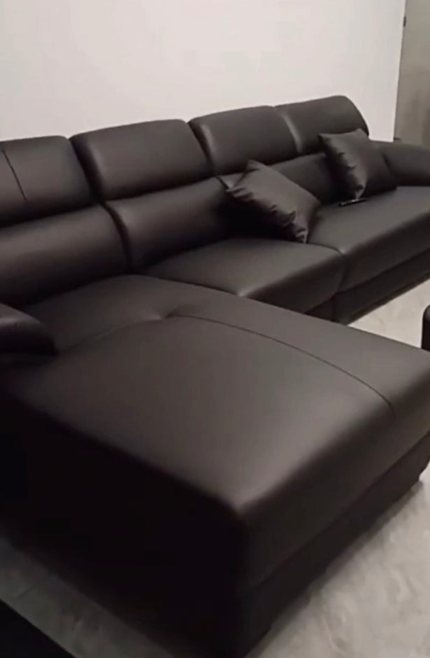 Elias Sectional Genuine Leather Sofa