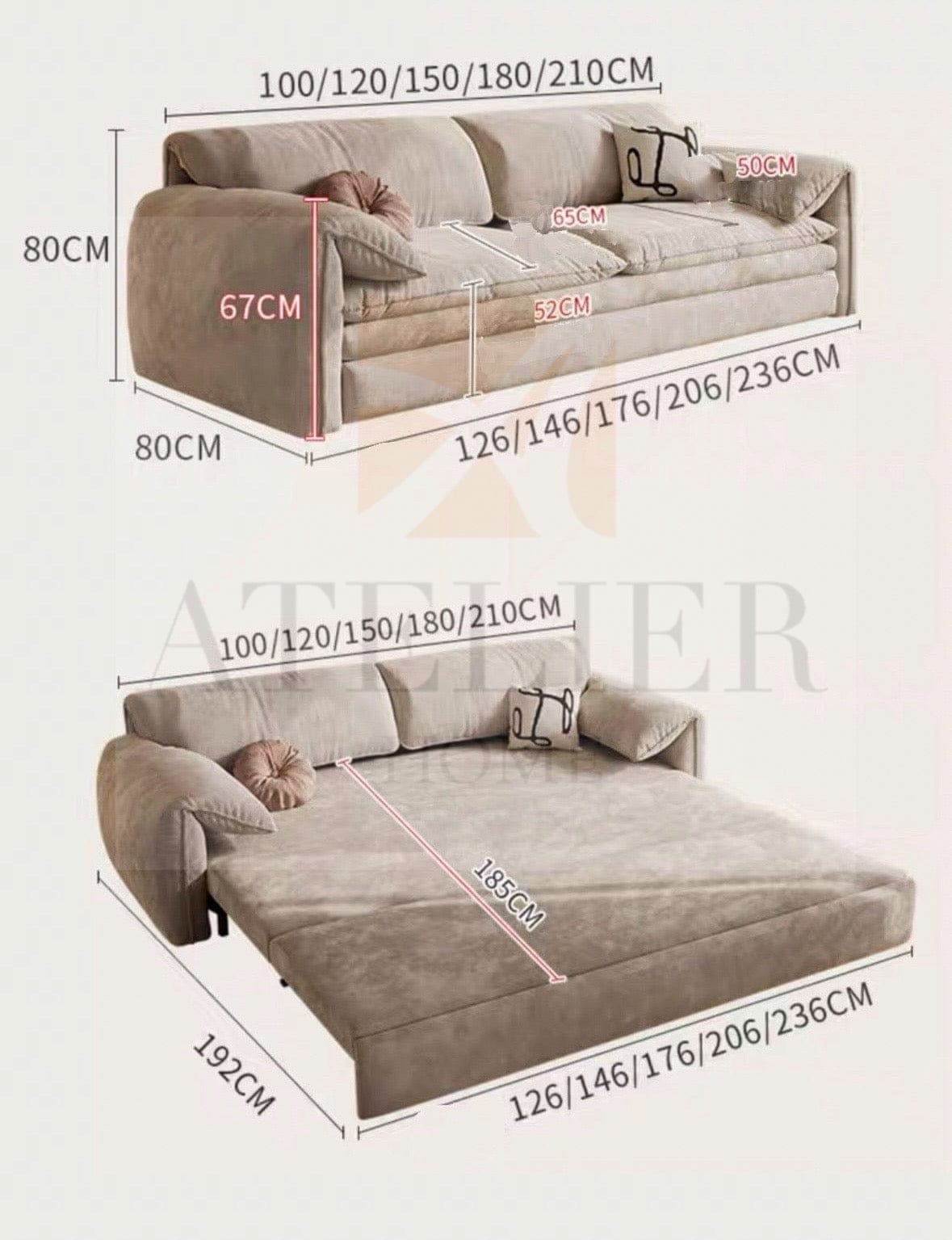 Katherina Scratch Resistant Storage Sofa Bed