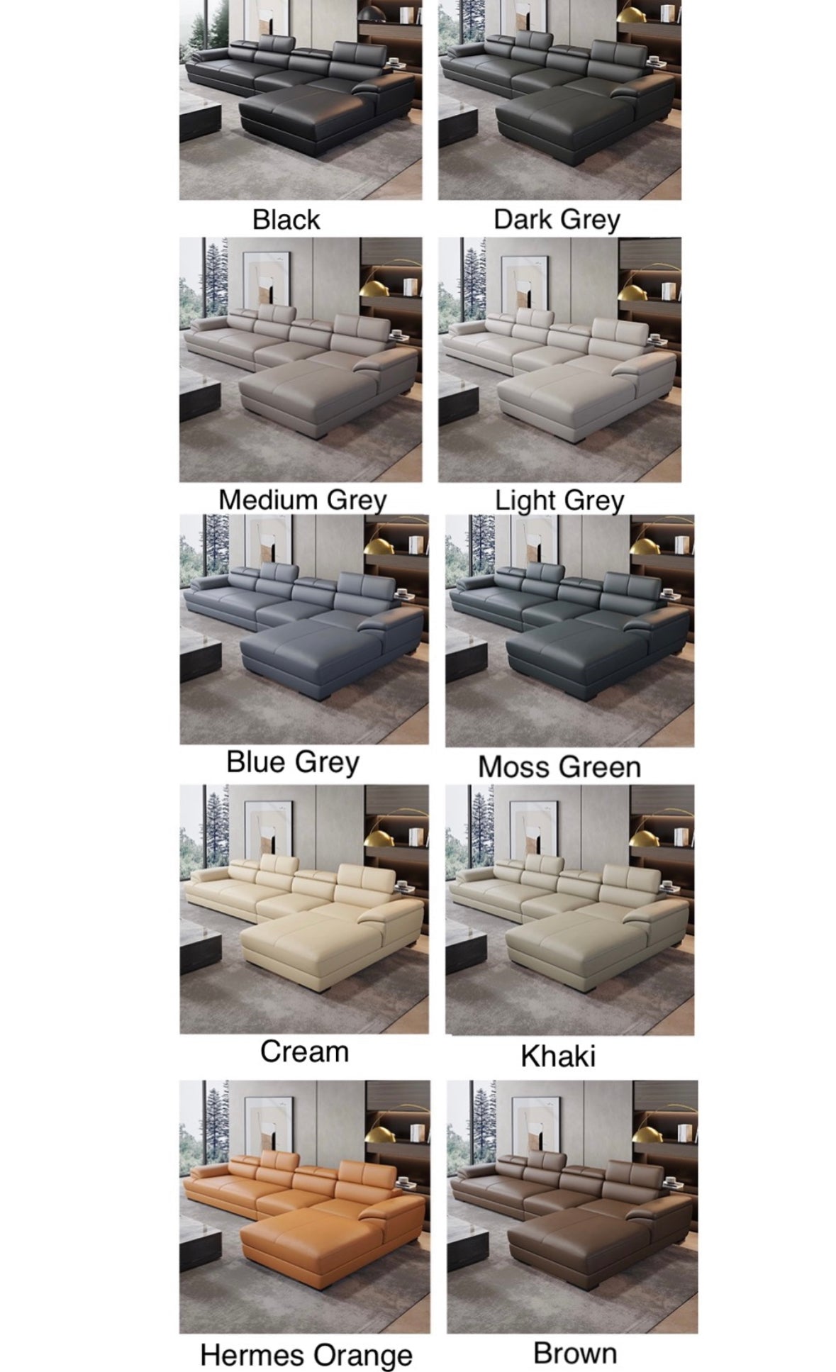 Elias Sectional Genuine Leather Sofa