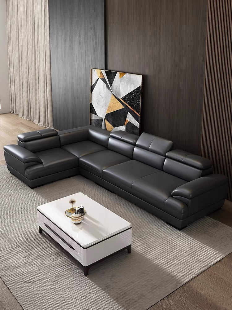 Elias Sectional Genuine Leather Sofa