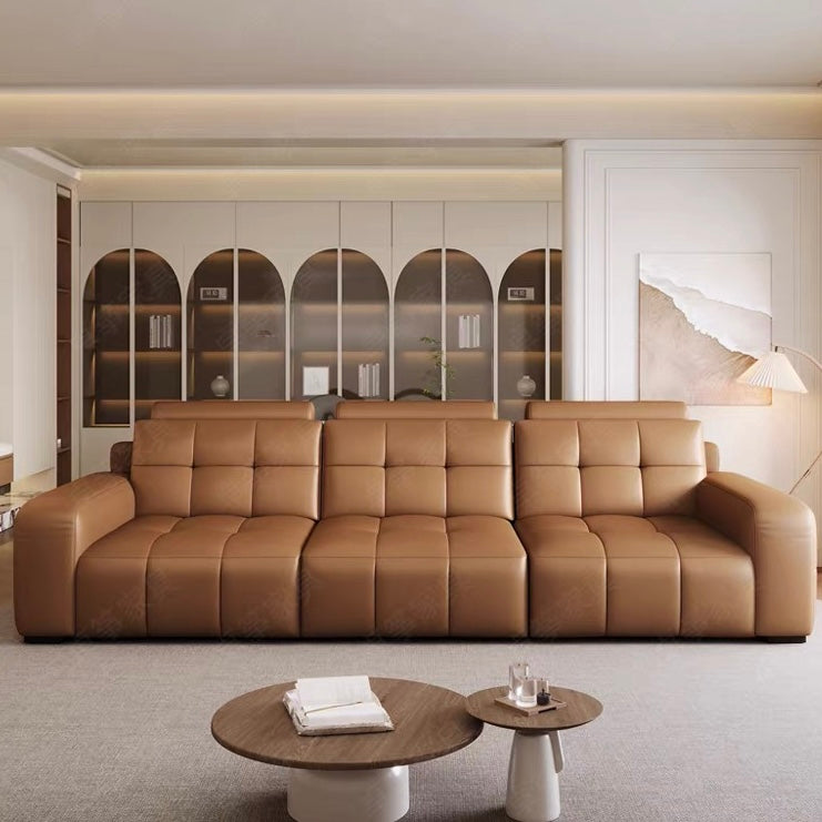 Kaven Genuine Leather Electric Extendable Sofa Bed