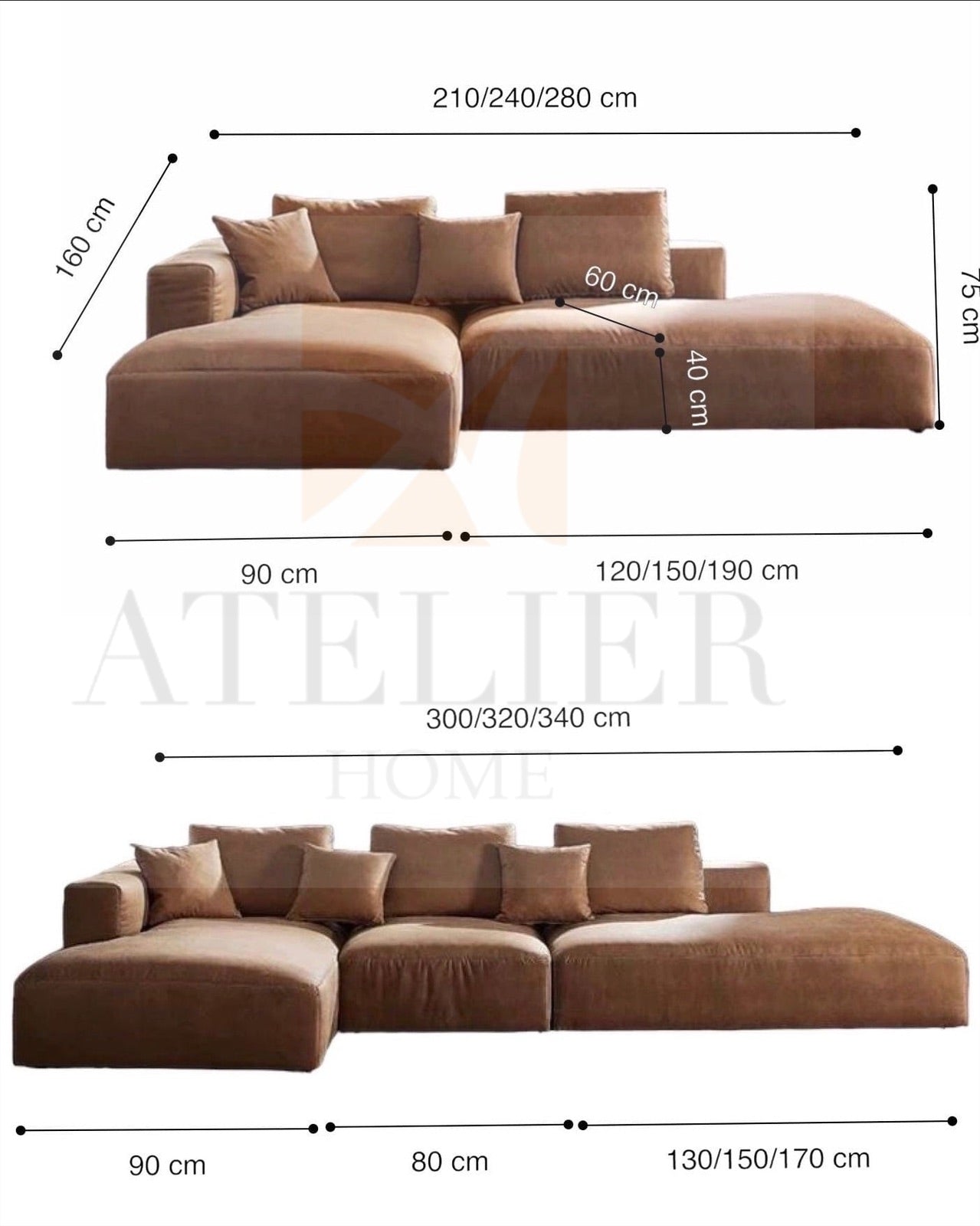 Nathan Sectional Double Chaise Sofa
