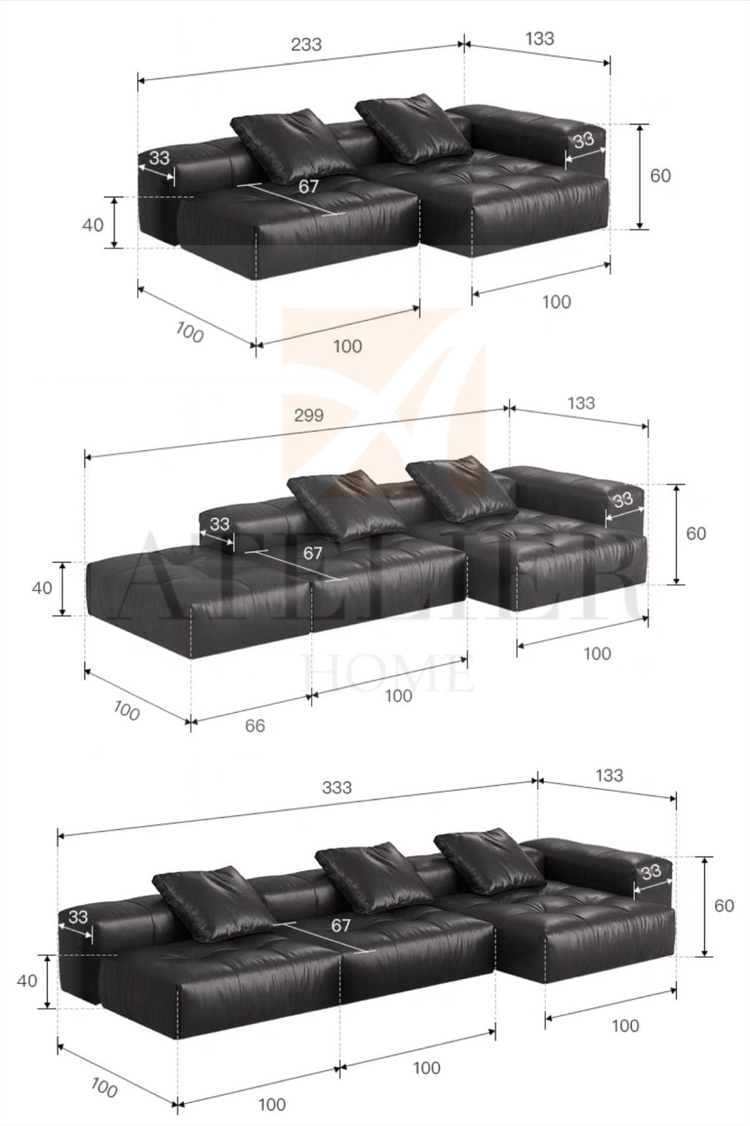 Hillford Scratch Resistant Leather Sofa
