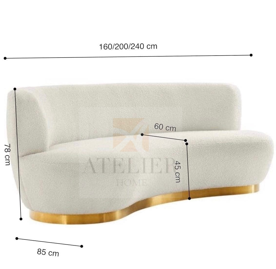 Chloe Performance Boucle Curve Sofa