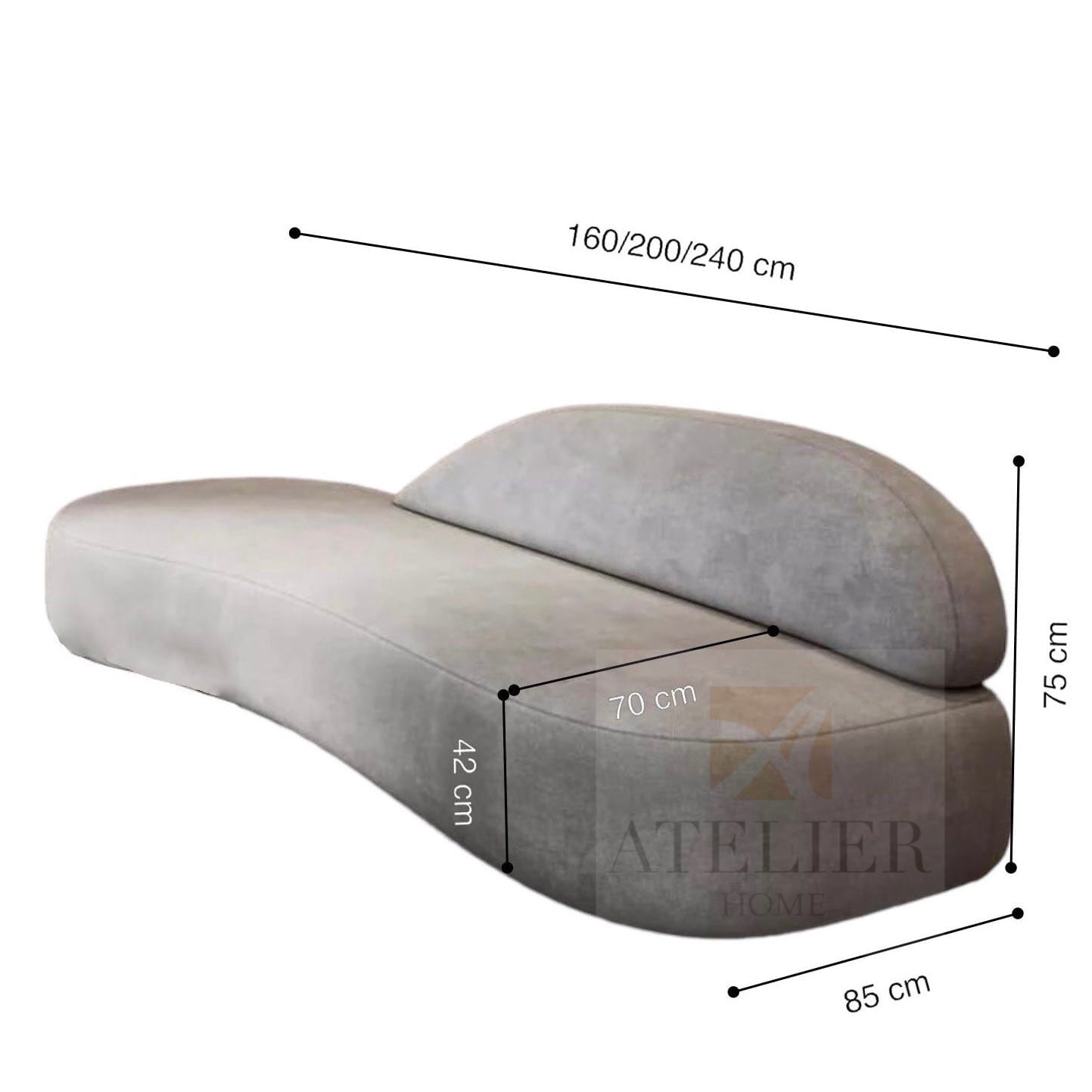 Kenneth Scratch Resistant Curve Sofa
