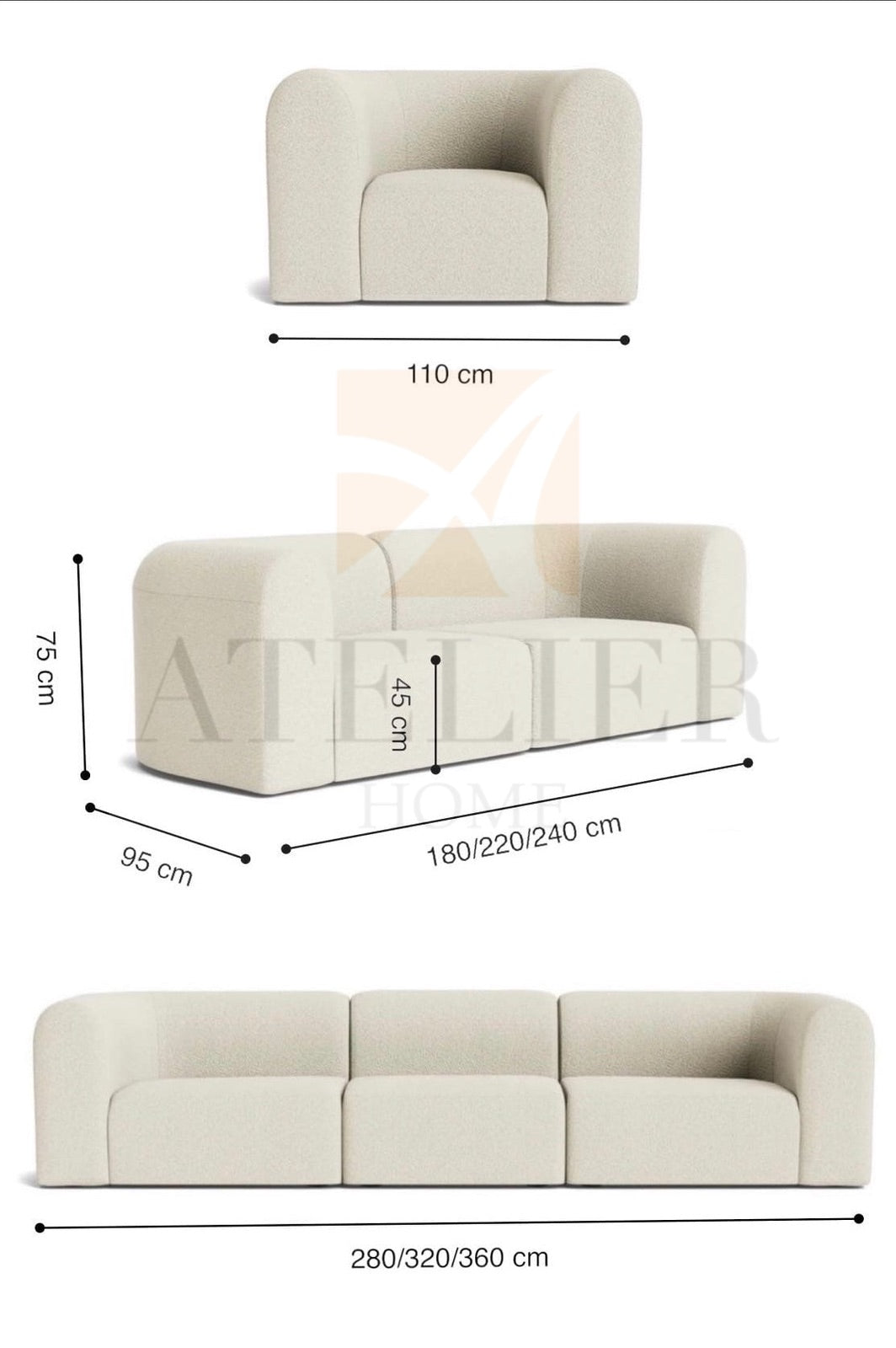 Bayden Performance Boucle Sectional Sofa