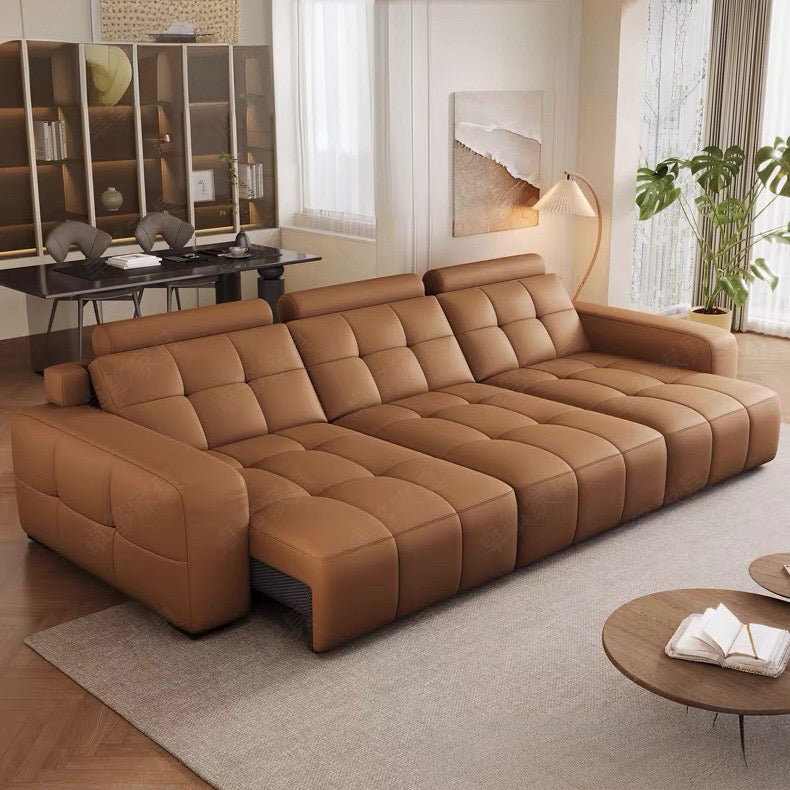 Kaven Genuine Leather Electric Extendable Sofa Bed