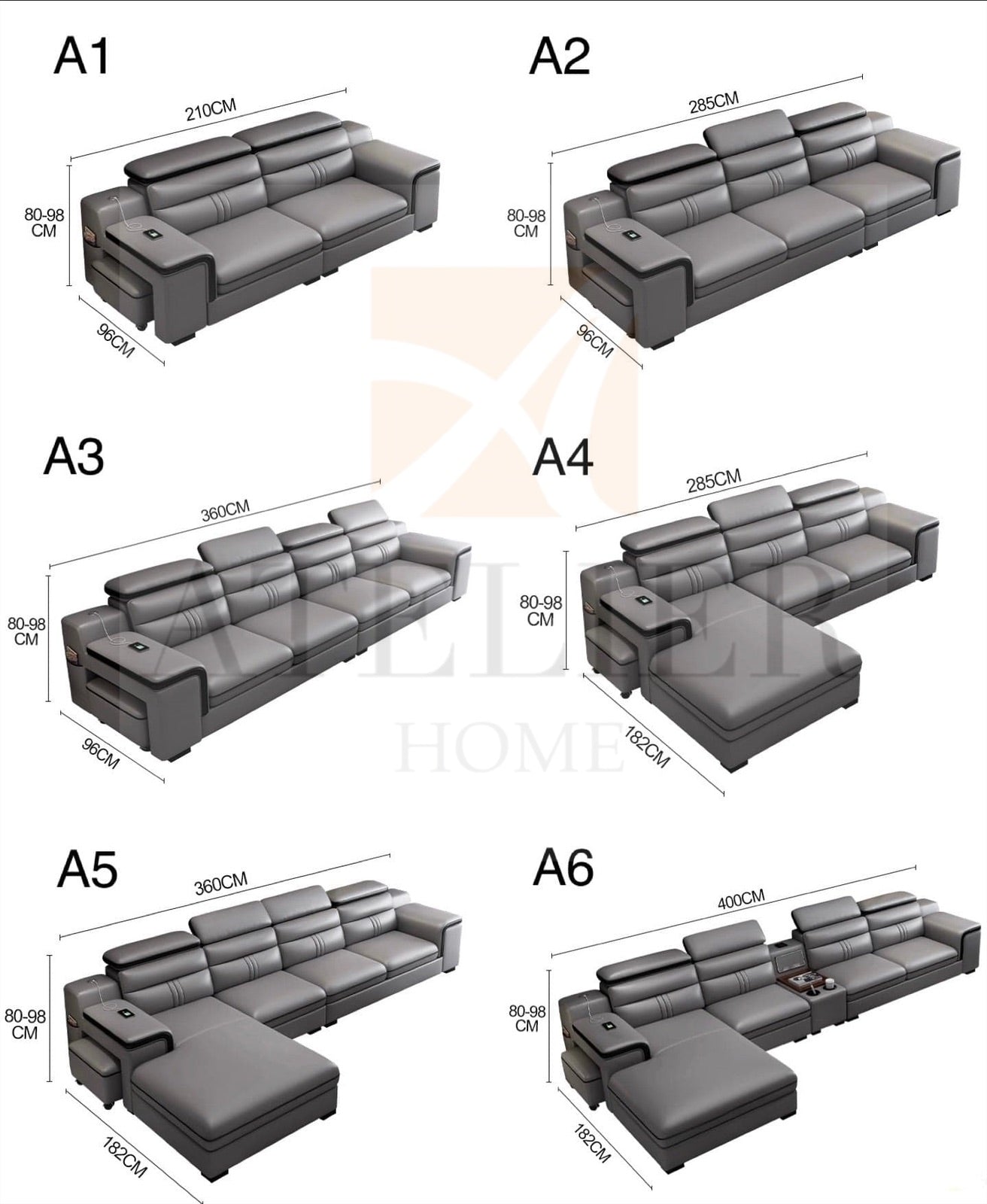 Bradford Sectional Leather Sofa