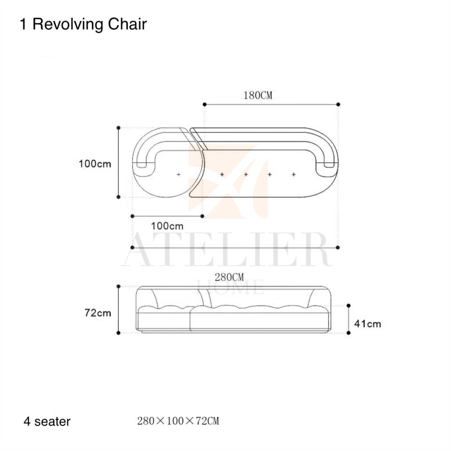 Bordone Revolving Swivel Chair Designer Sofa