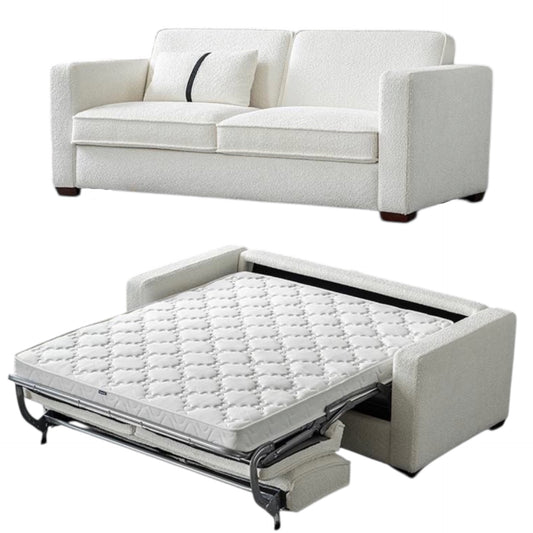 Allison Performance Boucle Foldable Sofa Bed with Mattress