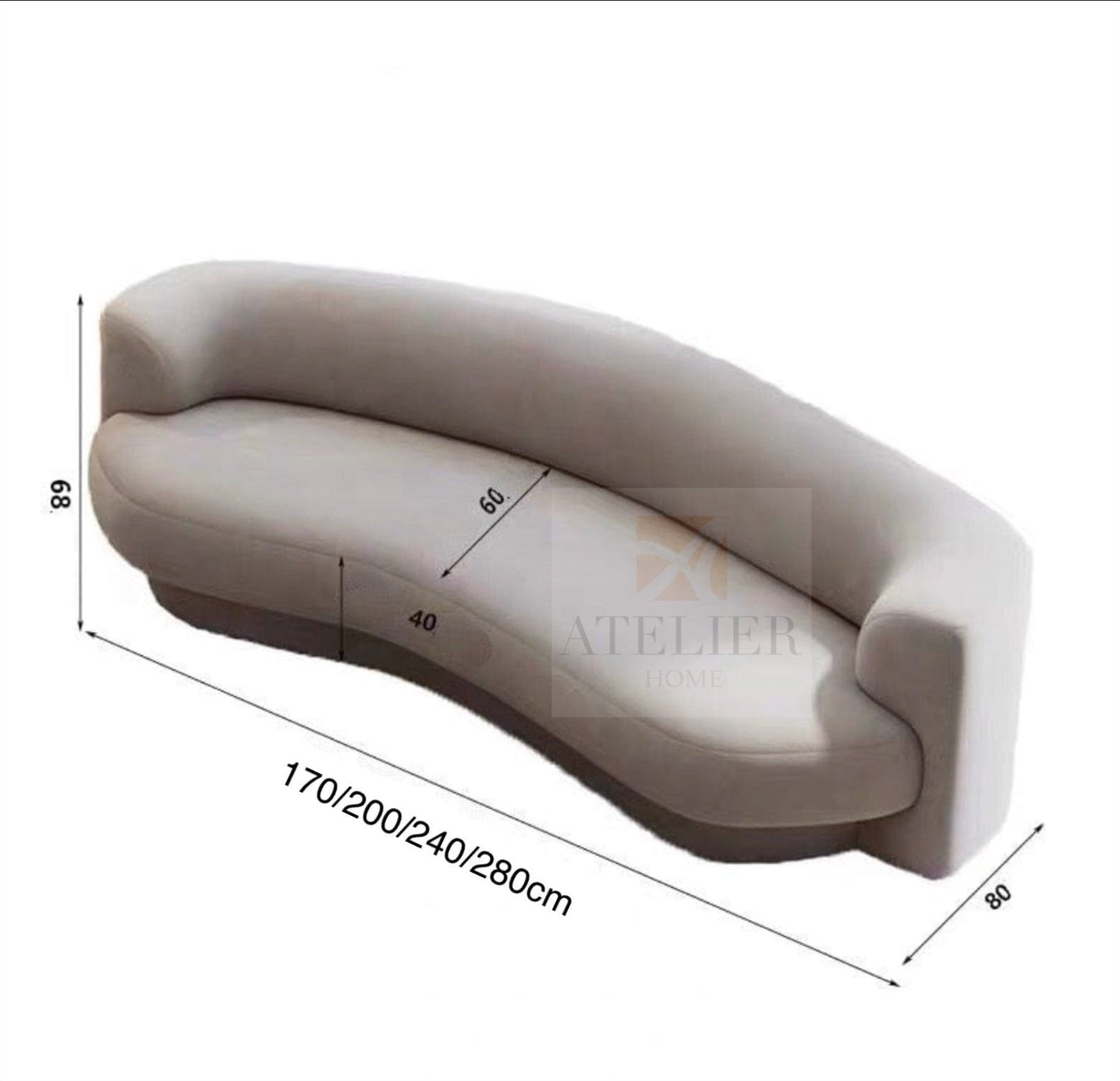 Samantha Performance Boucle Curve Sofa