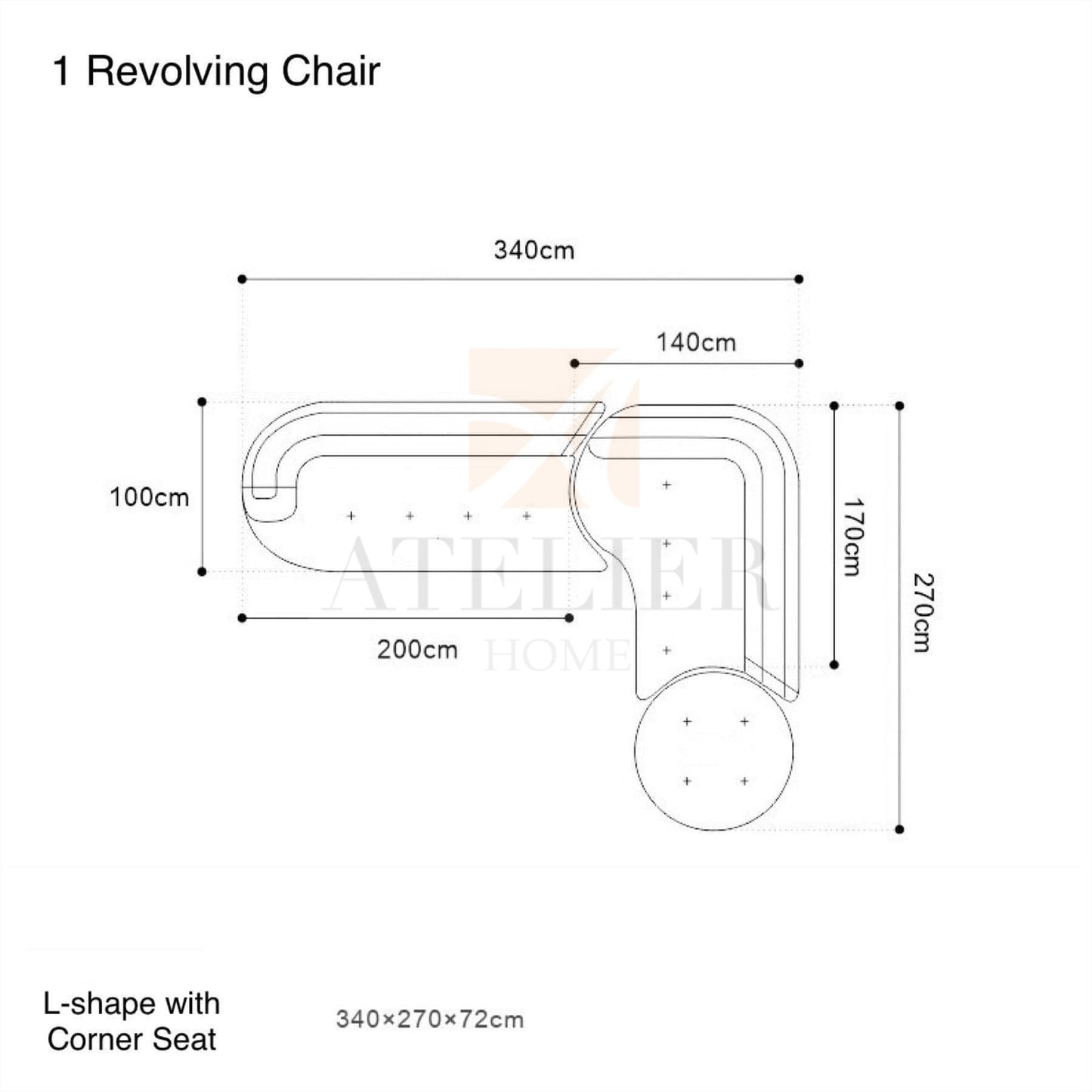 Bordone Revolving Swivel Chair Designer Sofa