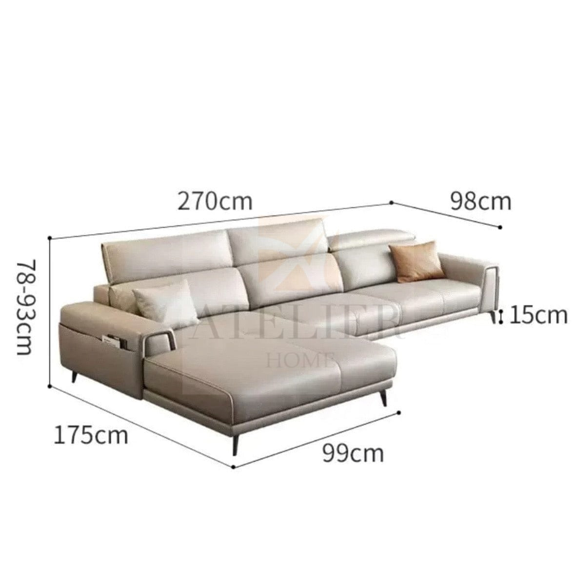 Kaiser Sectional Leather Sofa