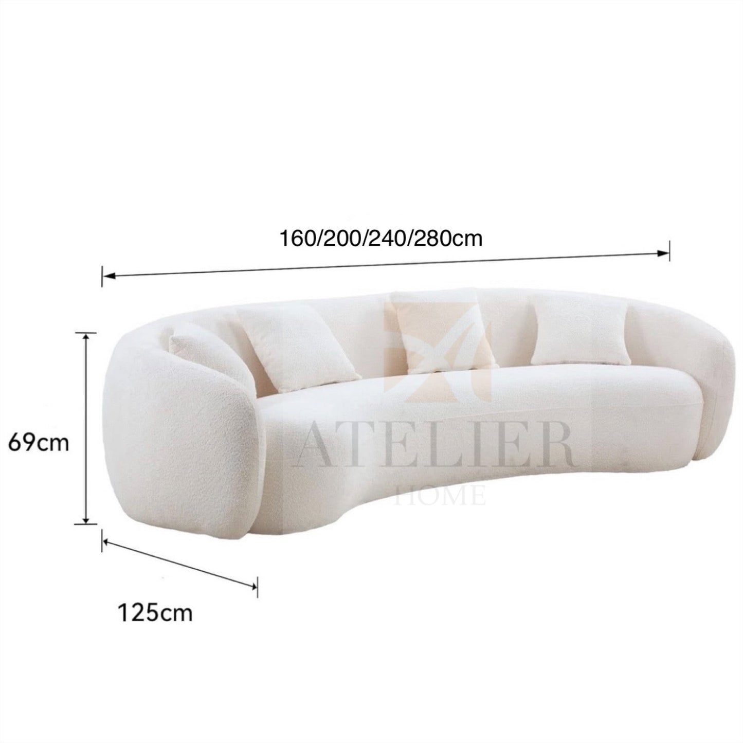 Asburn Performance Boucle Curve Sofa