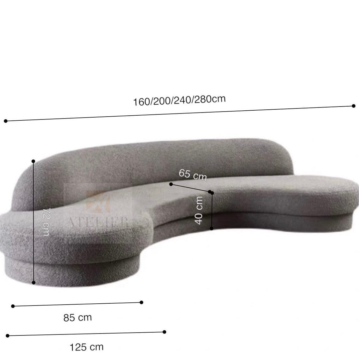 Angelo Performance Boucle Curve Sofa