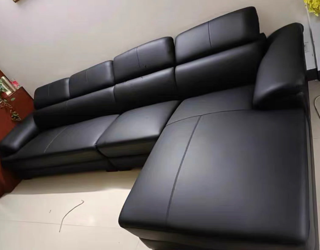 Elias Sectional Genuine Leather Sofa
