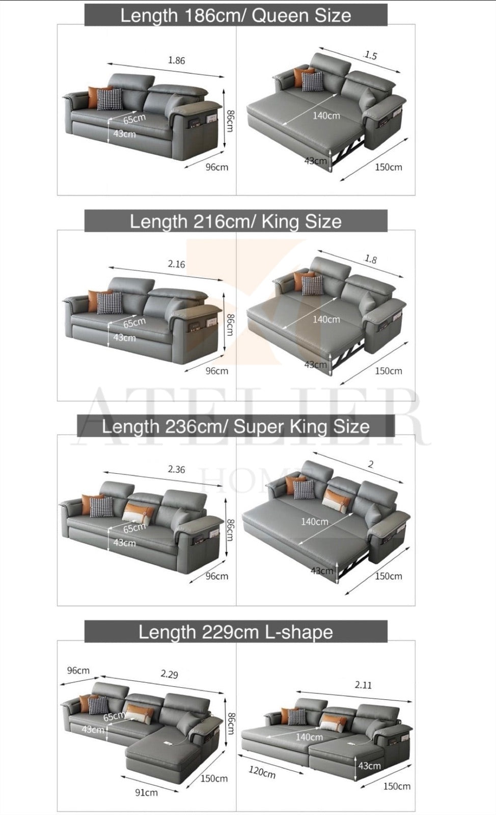 Ascott Scratch Resistant Sofa Bed