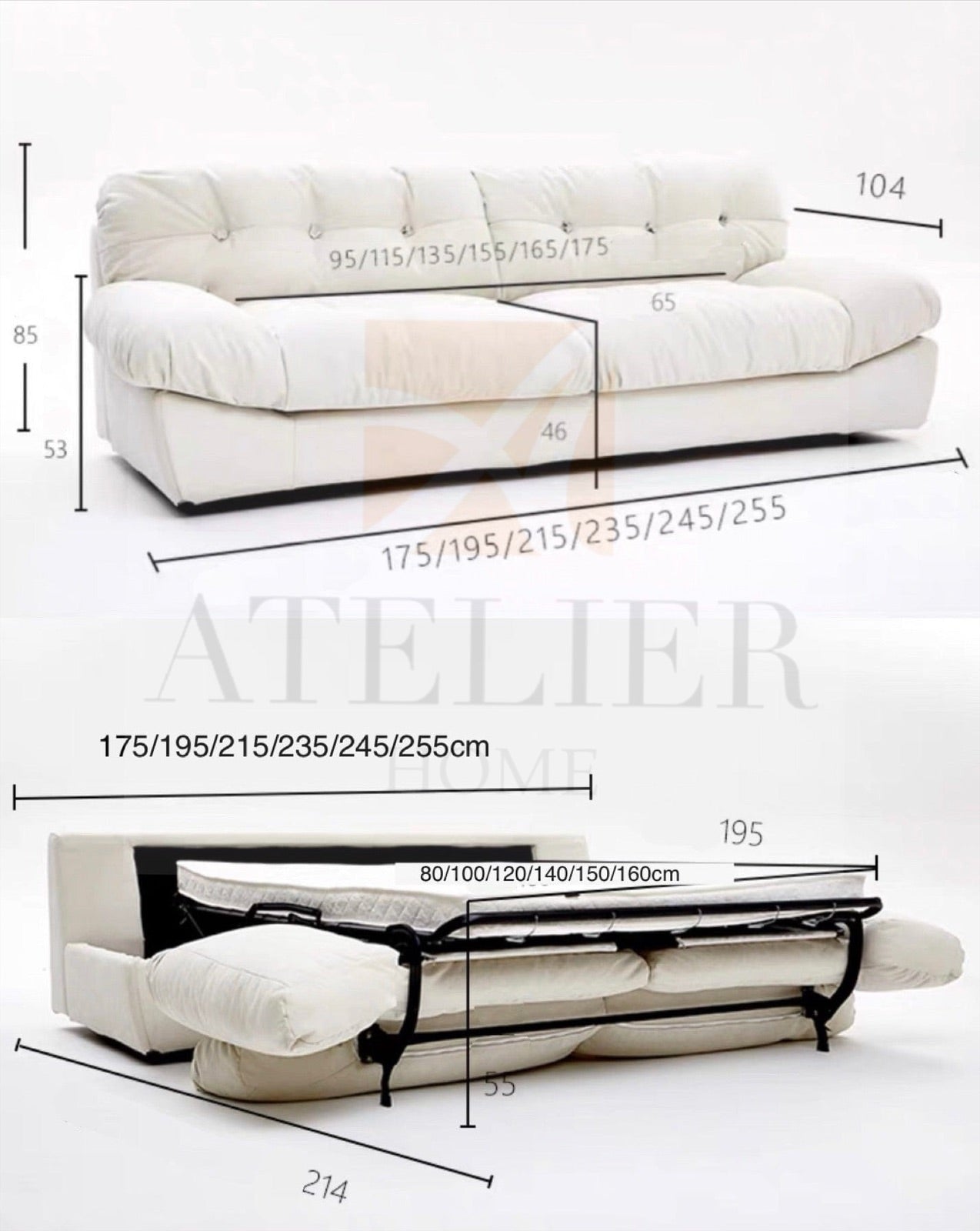 Orion Foldable Sofa Bed with Mattress