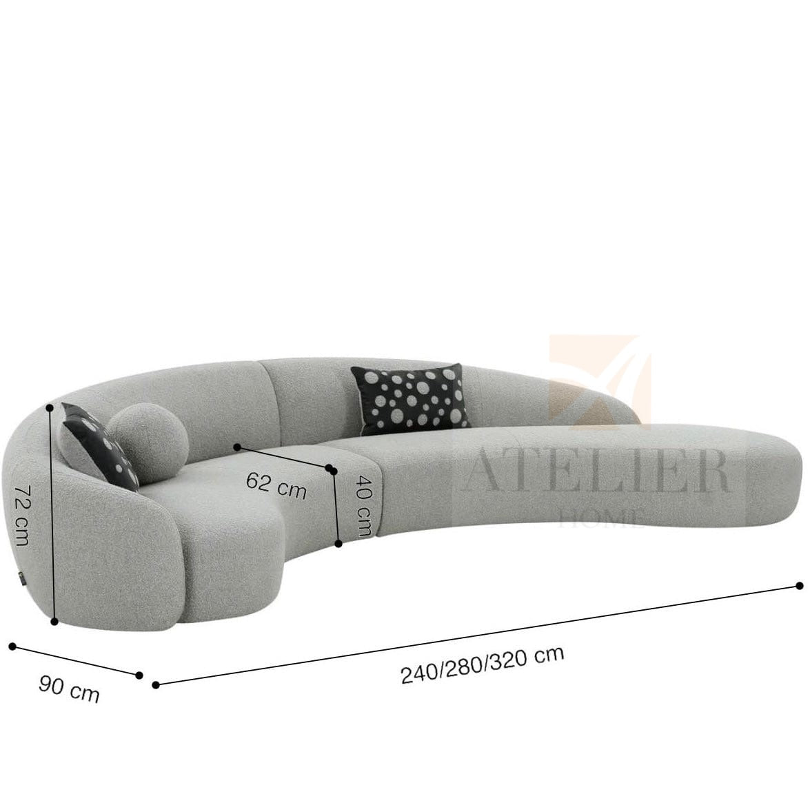 Jones Performance Boucle Curve Sofa