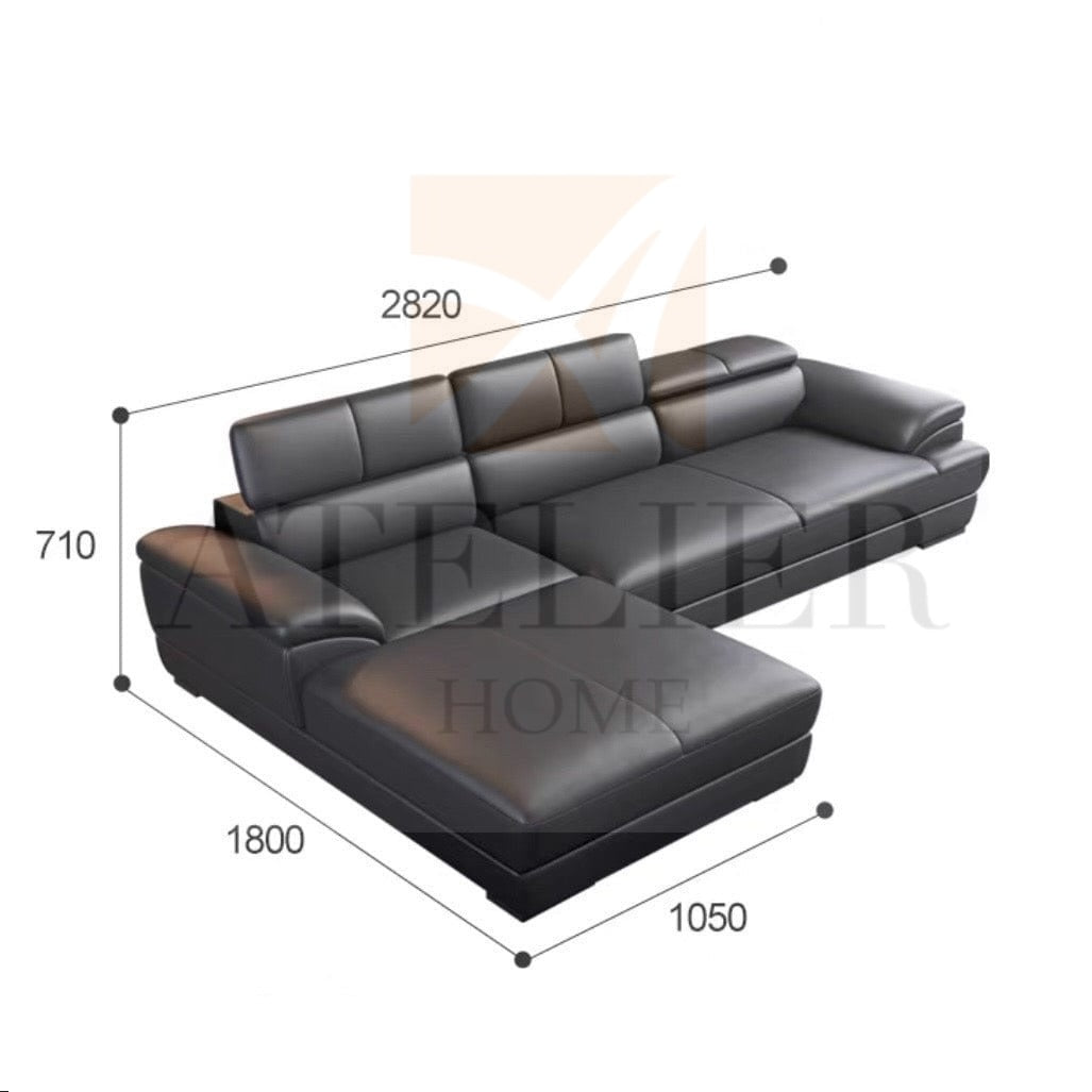 Elias Sectional Genuine Leather Sofa