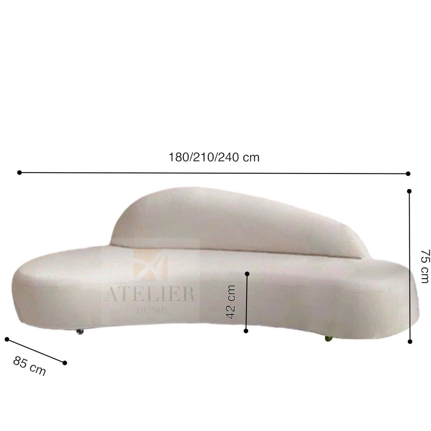 Leidore Performance Boucle Curve Sofa