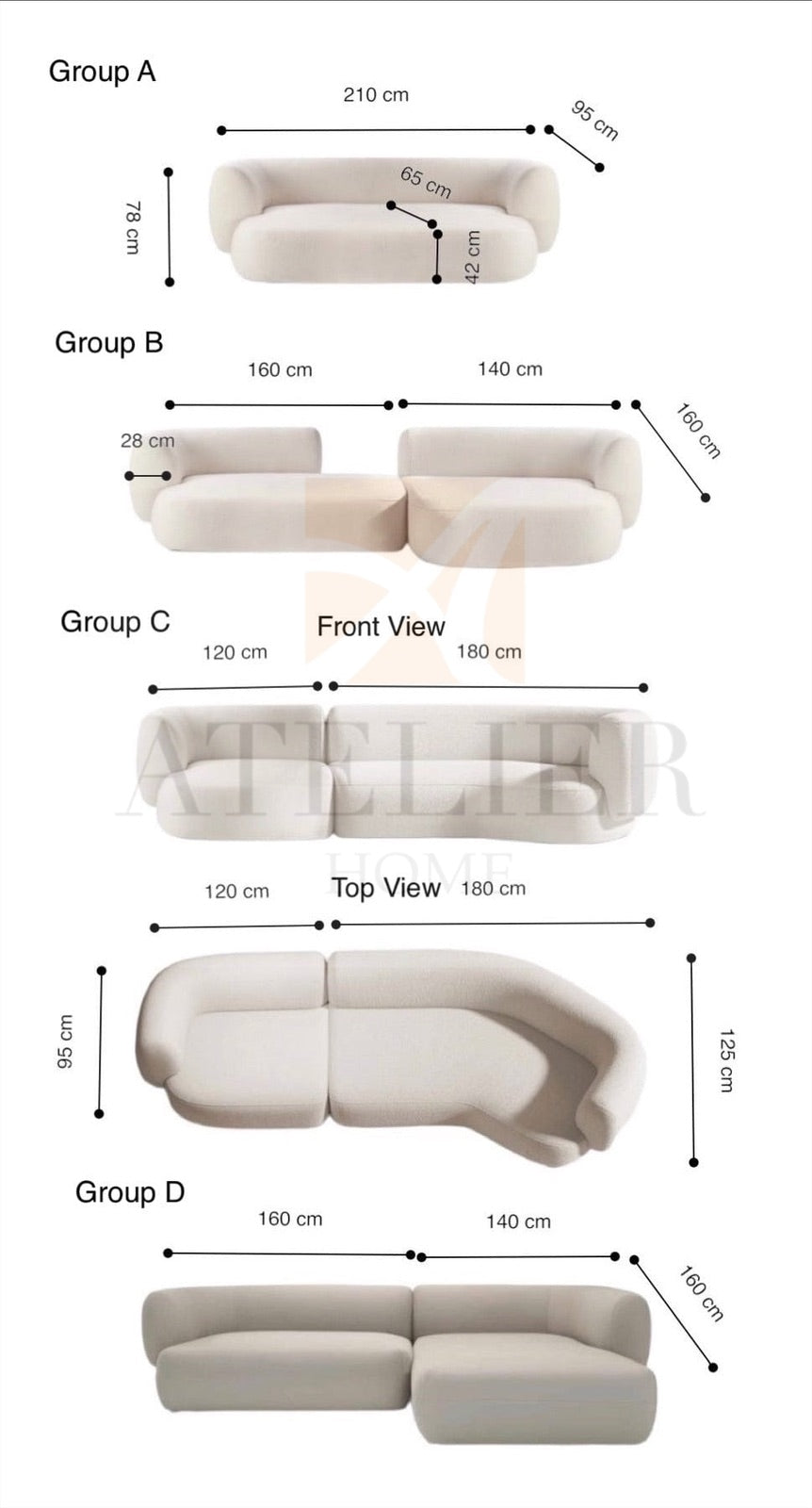 Royston Sectional Curve Sofa