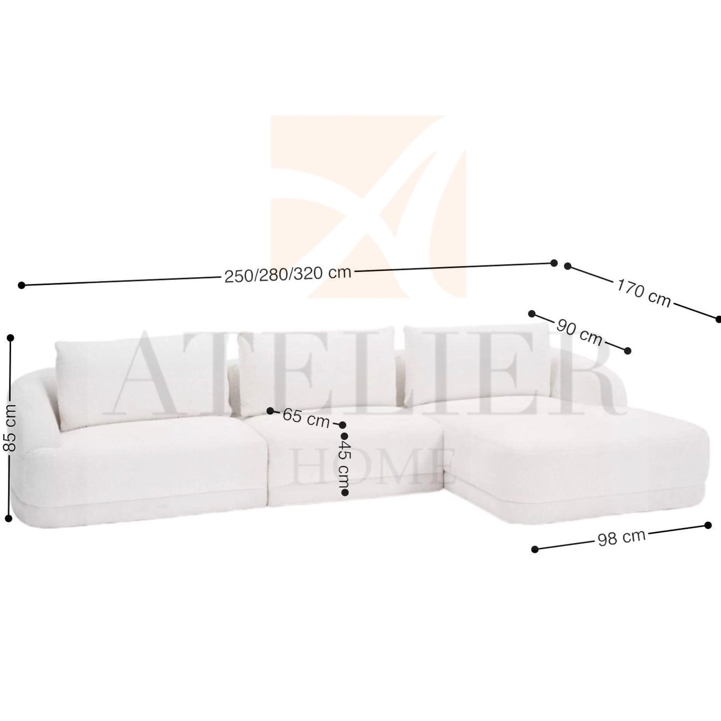 Louis Performance Boucle Sectional Sofa