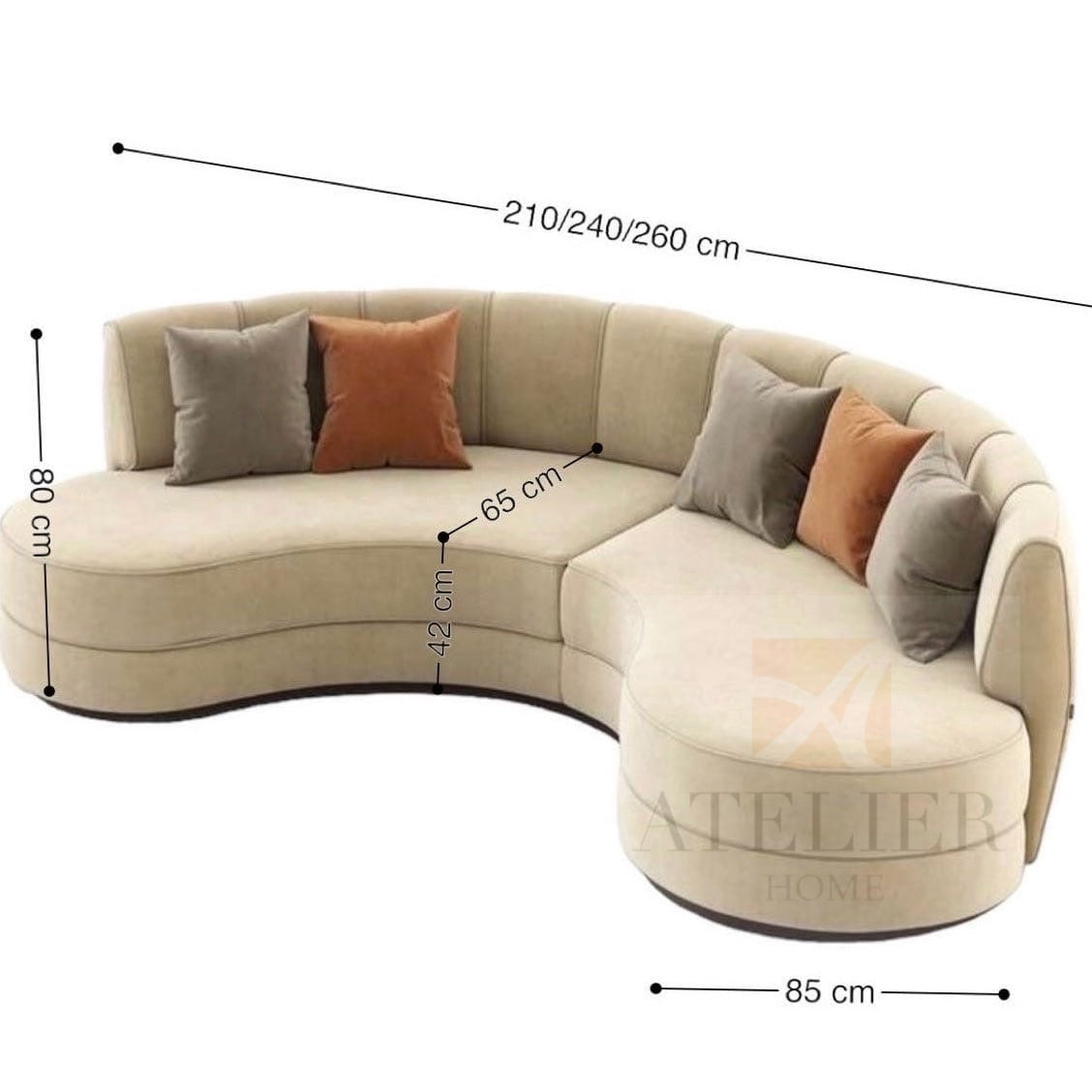 Tesarina Scratch Resistant Curve Sofa