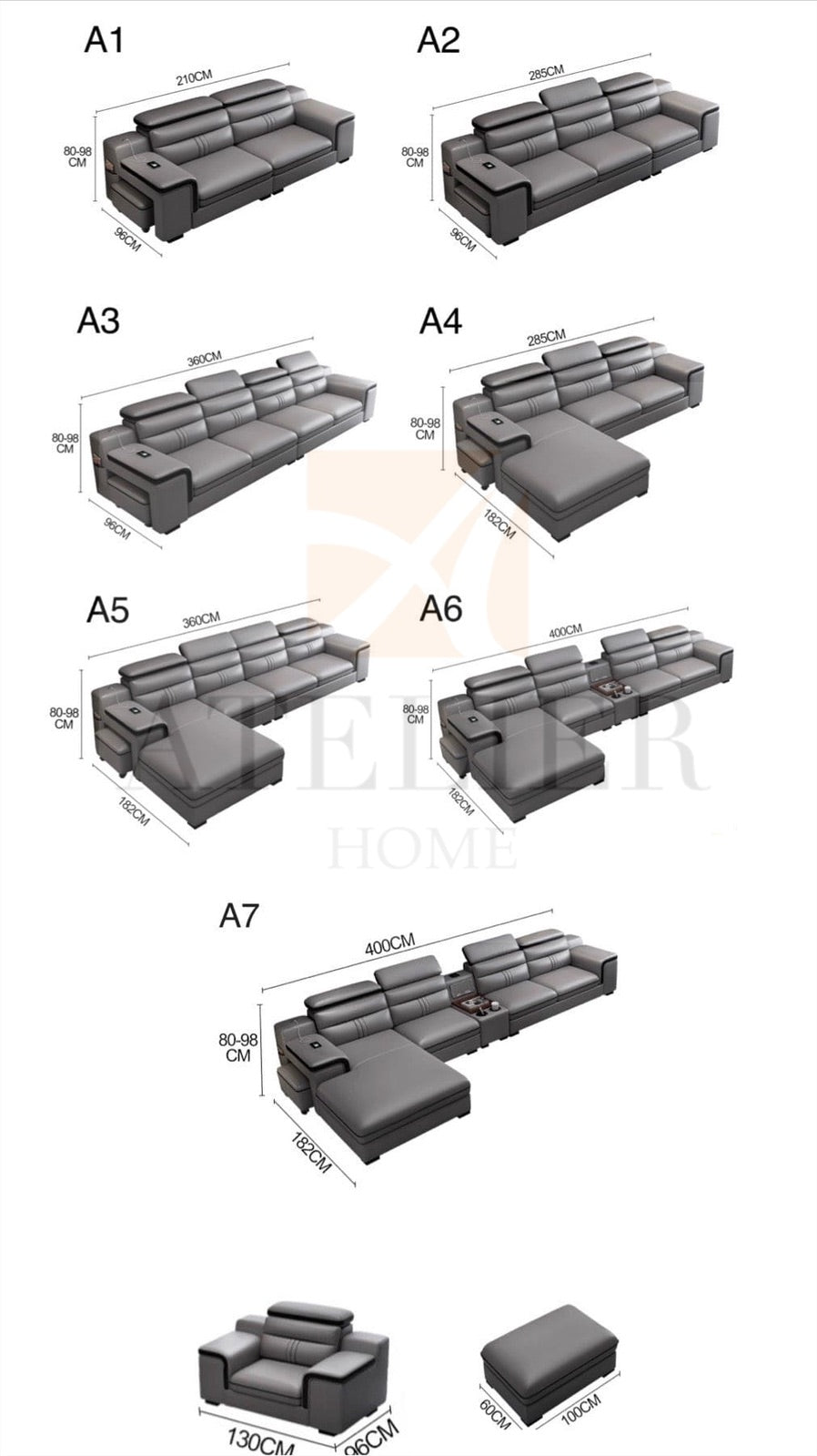 Bradford Sectional Leather Sofa