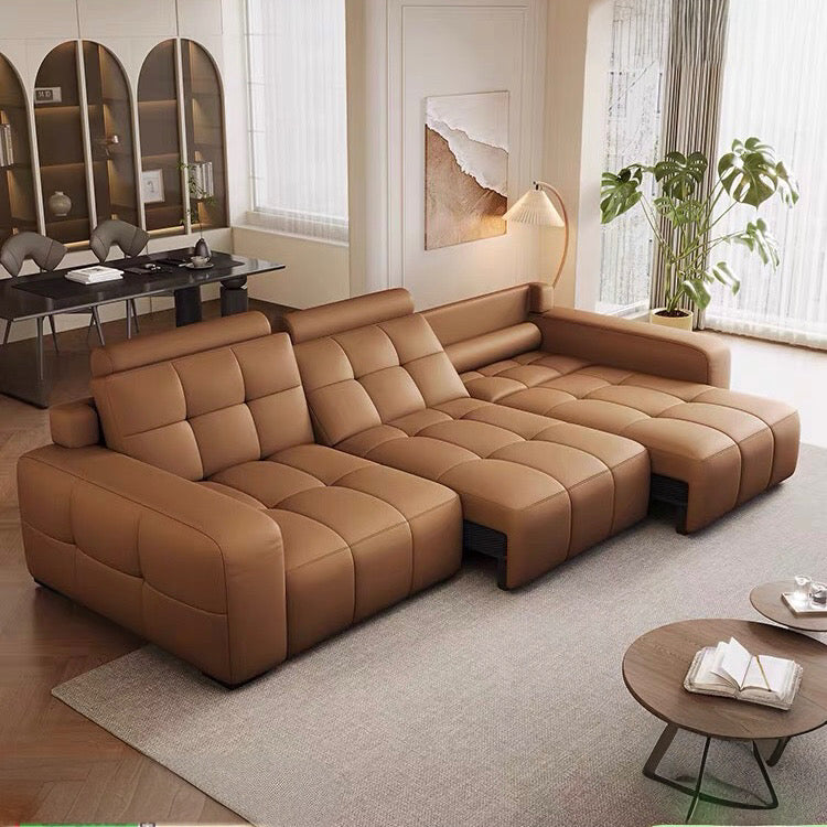 Kaven Genuine Leather Electric Extendable Sofa Bed
