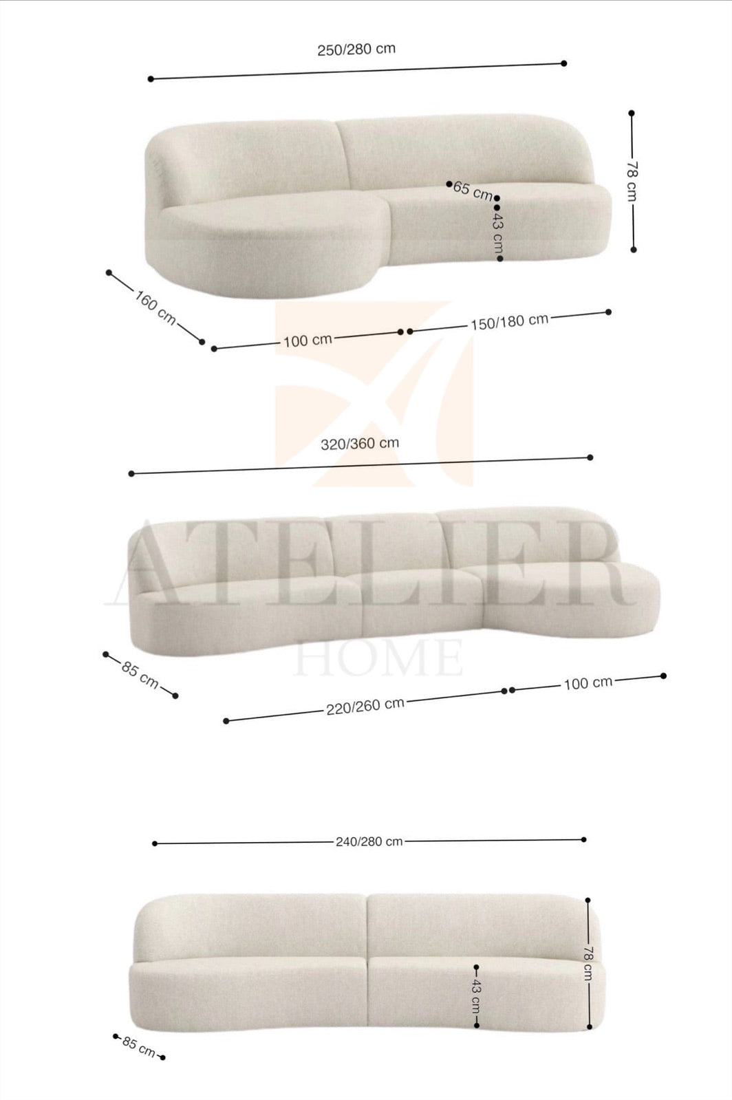 Adelle Sectional Curve Chaise Sofa